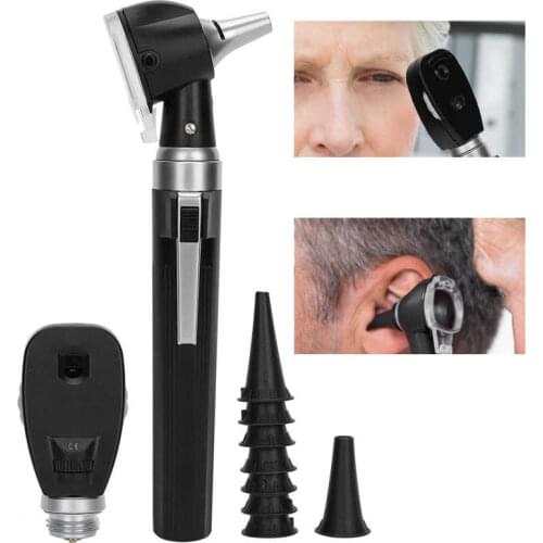 Ear Care Kit Fiber Optic Ophthalmoscope Otoscope Set LED Ear Eye Examination Devices Tool Kit Health Care