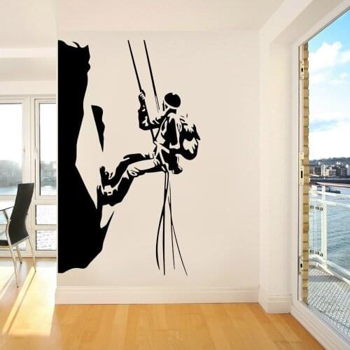 Climbing Wall Decal Extreme Sports Climber Climb Mountains Sign Logo Window Door Vinyl Sticker Man Cave Living Room Decor Z822