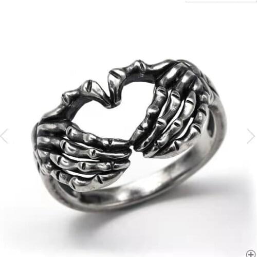New fashion simple silver lady ring love ring skeleton ring