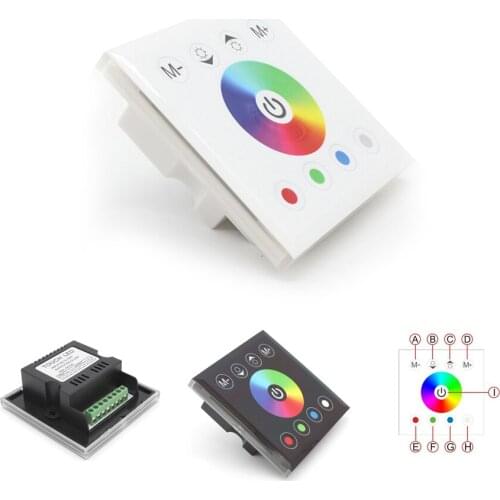 DC 12V-24V RGBW full color wall mounted Touch Panel Controller glass panel dimmer switch Controller for LED RGBWW Strips lamp
