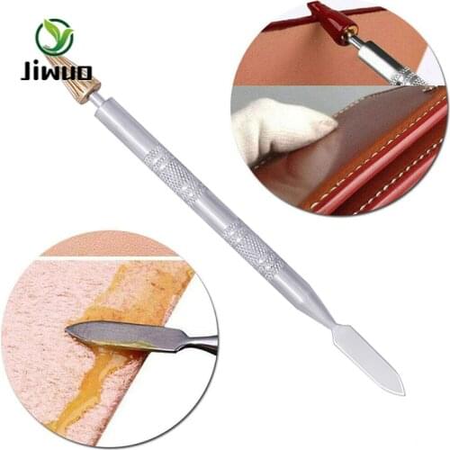 Jiwuo Dual Head Brass Head Double Side Leather Edge Oil Gluing Dye Pen Applicator Speedy Paint Roller Home Leather Craft Tools