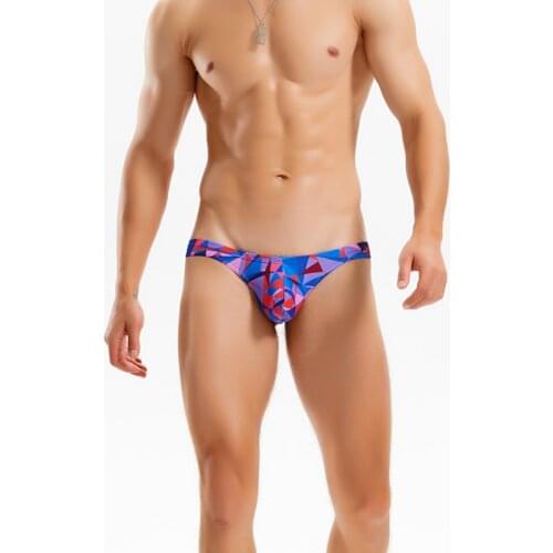 SD696 2021 new sexy men swimwear beach shorts tight low waist men bikinis hot gay man thong swimsuits half hip swim briefs trunk