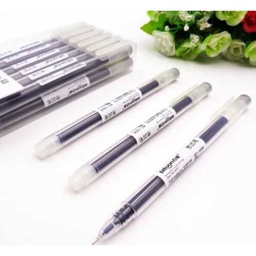 School use stationery full needle tube push type gel pen refill black blue red 0.5mm large capacity transparent pen tube busines