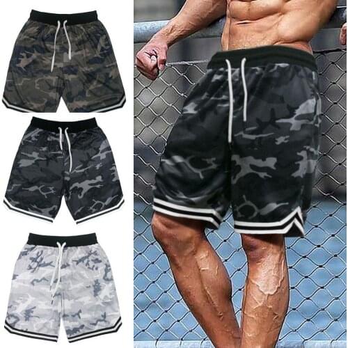 Fitness Shorts Camouflage Design Waist Drawstring Polyester Quick Dry Sports Short Trousers for Outdoor slim shorts Beachwear