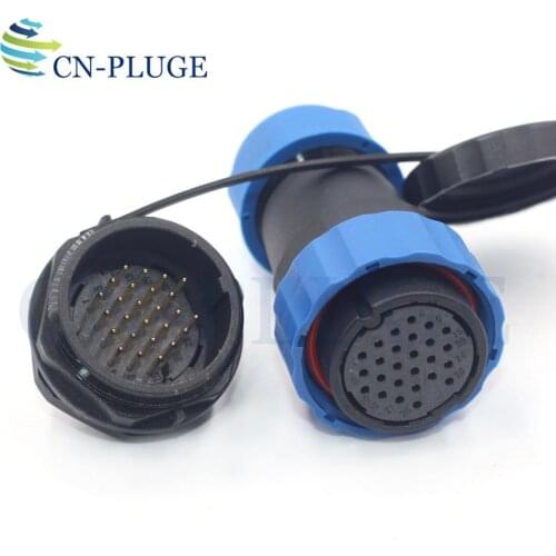 SP28 Type Male Socket and Female Plug 26 pin Aviation Waterproof Wire Connector 28mm Panel Mount IP68