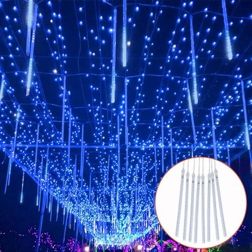DC24V Meteor Shower Rain Light Led Tube Light 20cm 30cm 50cm Waterproof Lamp Christmas Lights Wedding Garden Decoration EU plug