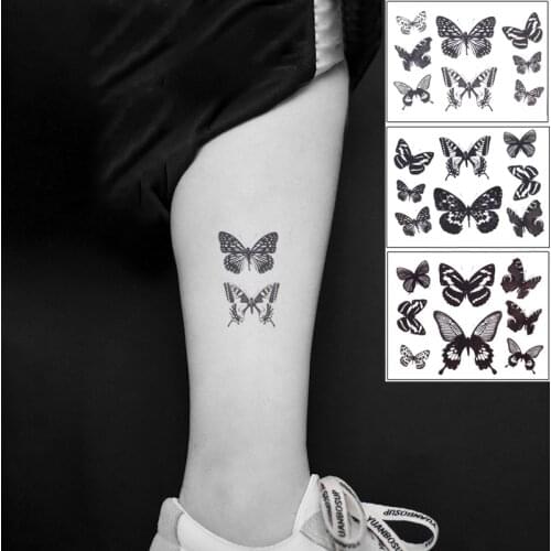 Waterproof Temporary Tattoo Sticker Butterfly Fake Tatto Flash Tatoo leg Arm hand foot tatouage for Girl Women lady