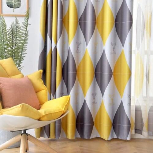 Elegant Living Room Curtains Yellow High Shading Bedroom Curtains Blackout Modern Ktchen Window Curtains