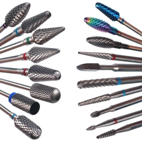 1pc Carbide Milling Cutters Nail Drill Bits Electric Manicure Pedicure Machine Files Cuticle Remove Burr Drill Accessories
