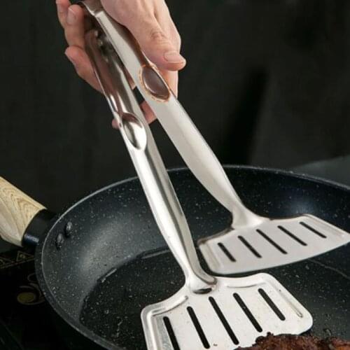1pcs Stainless Steel Anti-scald Fish Shovel Kitchen BBQ Bread Utensil Set Steak Clip Pancake Barbecue Spatula Clip Food Clamp