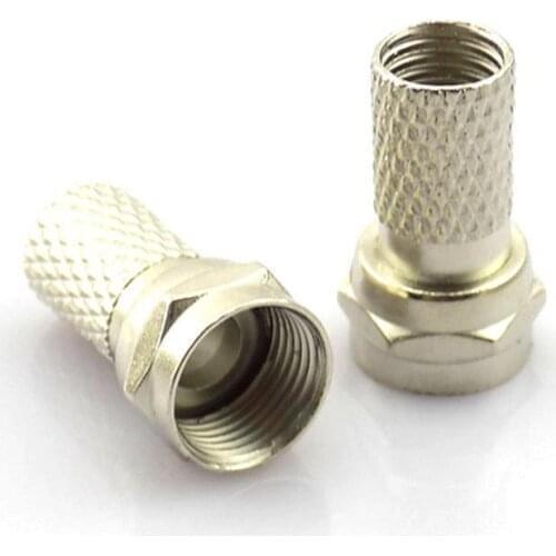 10pcs RG6 F Plug Connector Satellite Sky Virgin TV Aerial Cable Screw Twist Coax Adapter for RG6 Coaxial Cable TV Adapter J17