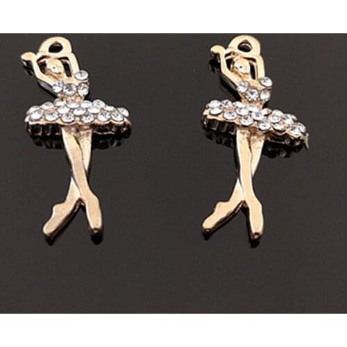 2018New 100Pcs Rhinestone Dancing Girl Buttons for DIY Necklaces and earrings Pendants or Hair accessories HZ386