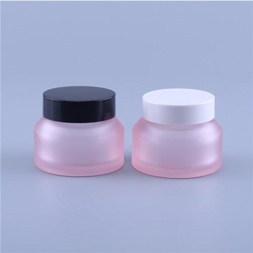 5pcs/lot Empty 15g 30g 50g Pink Glass Jars Skin Care Cream Bottles Cosmetic Container Travel Packing Eye Cream Pot Jar