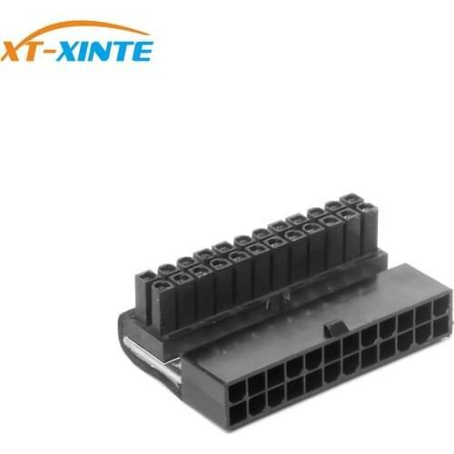 ATX 24Pin Power Plug Adapter 90 Degree 24 Pin 24P Mainboard Motherboard Power Connectors Modular for Computer Power Supply Cable