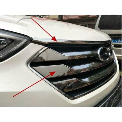 Accessories Fit For 2013 2014 2015 Hyundai Santa Fe Santafe IX45 Engine Trim Chrome Hood Guard
