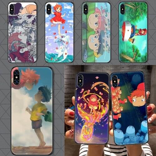 Anime Ponyo on the Cliff Phone Case Cover Hull For iphone 5 5s se 2 6 6s 7 8 12 mini plus X XS XR 11 PRO MAX black pretty funda