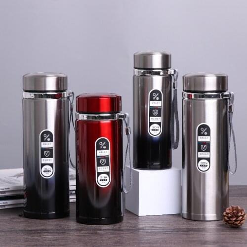 Large Capacity Business Thermos Mug Stainless Steel Tumbler Insulated Water Bottle with Strap Vacuum Flask for Office Tea Mugs