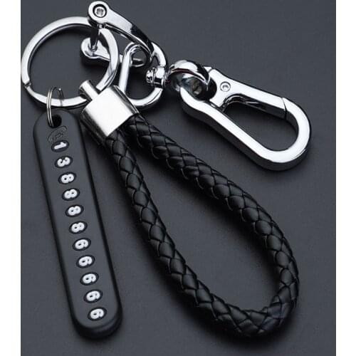 Anti-Lost Car Key Pendant Split Rings Keychain Phone Number Card Keyring Auto Vehicle Key Chain Car Accessories