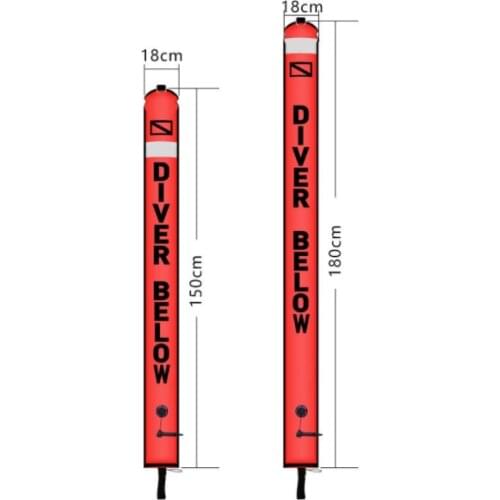 DIVING SMB 1.5m 1.8m Buoy Colorful Visibility Safety Inflatable Scuba Diving SMB Surface Signal Marker Buoy Accessory