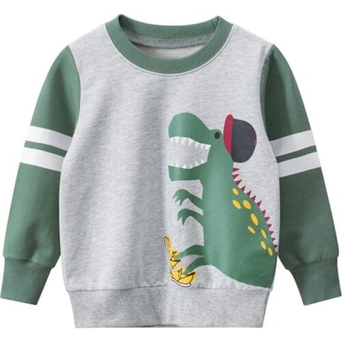 LZH Kids Sweatshirts 2021 Autumn Winter New Fashion Cartoon Dinosaur Printing Sweatshirt Outwear Clothes For Boys Girls