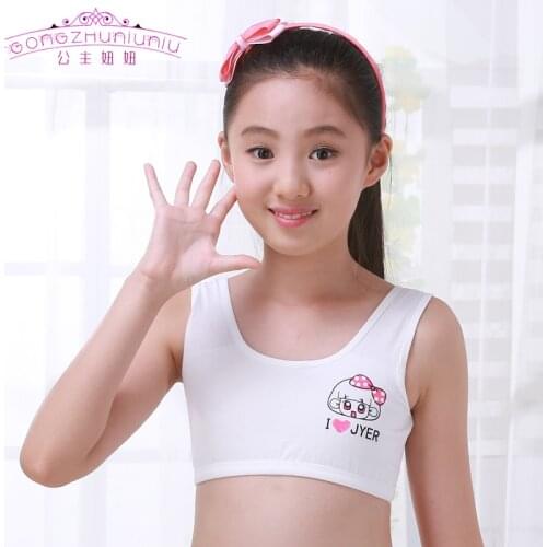 Gongzhuniuniu Girl Student Cotton Training Bra Teenager Kids Underwear Vest