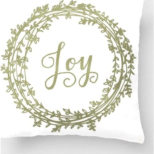 Joy Wreath Holiday Wedding Throw Pillow Decorative Cushion Cover Pillow Case Customize Gift By Lvsure For Sofa Seat Pillowcase