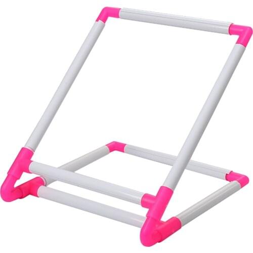 Cross Stitch Frame Portable Handheld Square Embroidery Hoop Cross Stitch Rack Stand Easy to Assemble