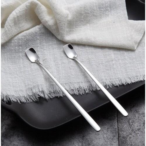 Chinese Milk Tea Shop Manager Handle SILVER COFFEE Mixing Spoon Household Tableware Stainless Steel Dessert Spoon CYJ-2