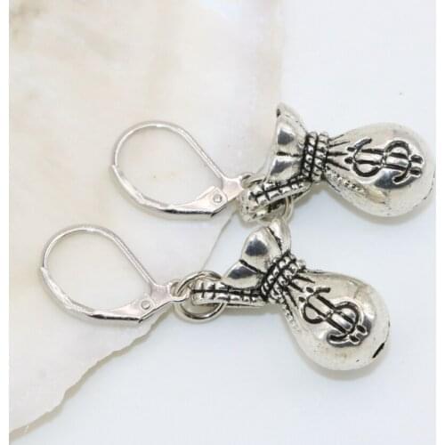 Classical design high grade hot sale 15*17mm Tibet silver-plated money bag shape dangle earringsfashion diy drop earring B2670