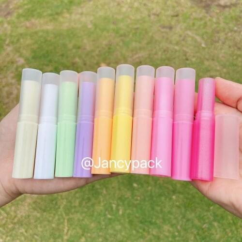 Cosmetic DIY pink white refillable Empty Chapstick Lip Gloss Lipstick Balm Tube with Caps Lip Balm Container Iip Gloss Packaging