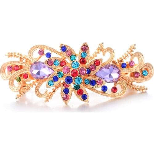 Beautiful Rhinestone Crystal Flower Barrettes Hair Jewelry Hair Clip Hair Ornaments Brand Hairpin Wedding Hair Accessories Gifts