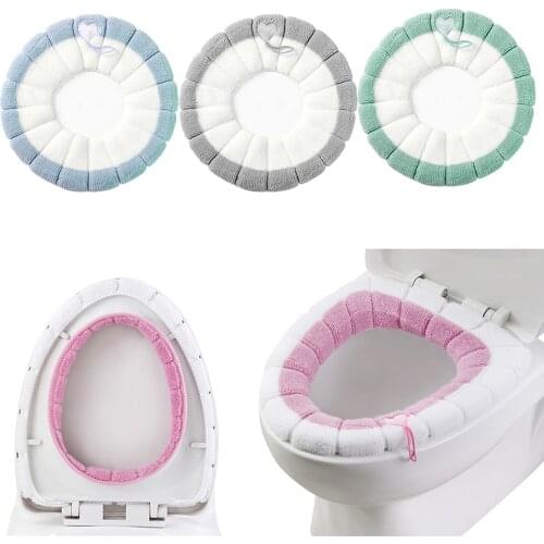 Toilet Cover Seat Bathroom Toilet Seat Closestool Soft Warmer Mat Cover Pad Cushion Comfortable Washable Standard Reutilization