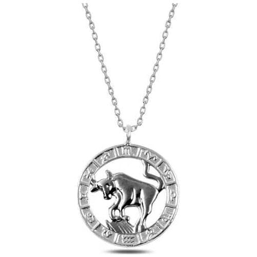 Sterling silver Taurus Zodiac Pendant