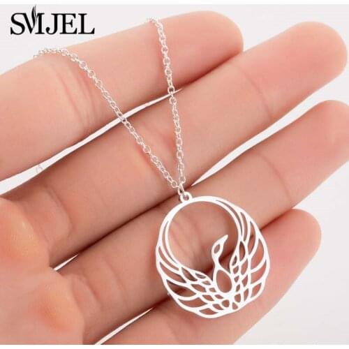 SMJEL Fashion Animal Jewelry Bohemia Bird Pendants Necklaces Collares Bird Phoenix Necklace Handmade Gift For Fans