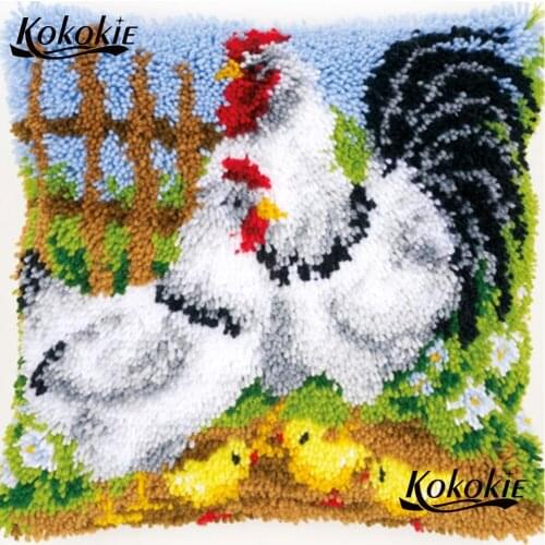 Latch hook animal making kits printed Unfinished Crocheting Rug Kits Yarn Pillowcase cross stitch kits diy embroidery carpet