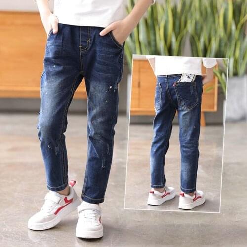 New Autumn Jeans Boys M Big Kids Trousers Jeans Denim Casual Pants Teenage Children Pants For Age 4-13 Yrs Baby Boys Clothes