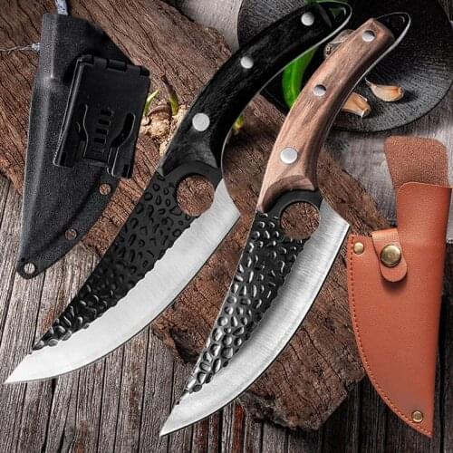 Handmade Stainless Steel Kitchen Chef Boning Knife Fishing Knife Meat Cleaver Outdoor Camping Cooking Cutter Butcher Knife