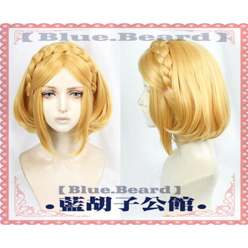 Game The Legend of Zelda: Breath of the Wild Princess Zelda Wigs Short Heat Resistant Synthetic Hair Cosplay Wigs + Wig Cap