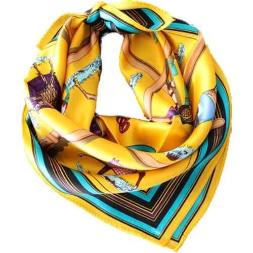 100% Silk Square Scarf Shawls Headband Horse/Print/Polka dot Pattern Newest Womens Best Gift 53CM