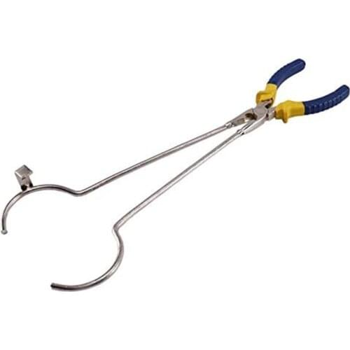 Round Nose Crucible Pliers for Moving Pouring Liquid Metal from Crucibles Anti-Corrosion Anti-Rust Anti-Slip Steel