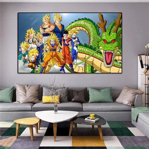 Japanese Anime Poster Canvas Painting Color Painting Frame Art Mural Home Decoration Living Room Wall Decoration Accessories