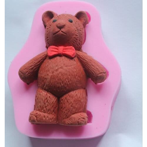 Pretty Stand Teddy Bear Silicone Fondant Silicone Sugar Craft Molds Cartoon Cake Decorating