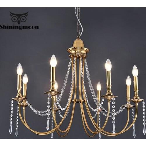 Modern Led Chandeliers Lighting Crystal Ceiling Chandelier for Hotel Kitchen Hanging Lamp Retro Gold Loft Lustre Indoor Lighting