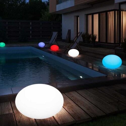 IP67 RGBW LED Oval-ball Garden Light Swimming Pool Floating Decor Lamps 16 Color Changing Lights Rechargeable and Remote Control