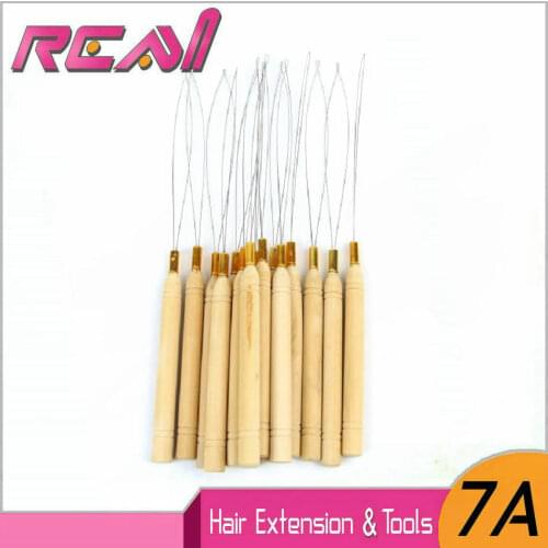 10Pcs Micro Rings Loop Tool Loop Threader Pulling Needle Used With Hair Plier And Beads For Feather Extension Tools