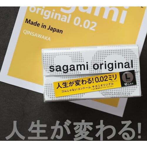 0.02mm L Size Sagami Original Made In Japan 10 pcs Ultra Thin Condoms For Men Like Without Wearing Non-latex No Allergy