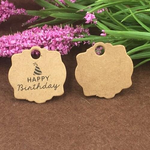 100Pcs Small Size Brown Gift Tags With Strings 3cm Handmade Kraft Paper Gift Tags Craft Product Packaging Labels Price Tags