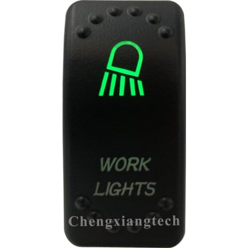 12V/24V Car Boat 3 Pins SPST ON/OFF Green & Blue Led Light Rocker Toggle Switch Work Lights for Carling ARB Narva 4x4