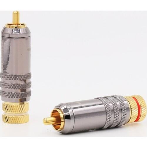 4PCS WBT-0150 Gold plated RCA connector jack RCA plugs for hifi RCA interconnect audio cable