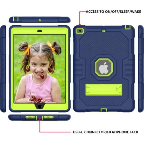 Armor Case For iPad 10.2 inch 2019 2020 iPad7 8 Heavy Duty Silicone TPU + PC Hard Stand Drop Shock Proof +Screen Protector IP71